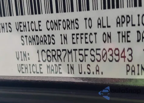 2015 Ram 1500 Sport из США, поврежденный, VIN 1C6RR7MT5FS503943